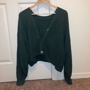 los angeles apparel - ivy fisherman cropped cardigan